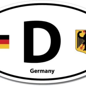1-60 Germany D Euro Color Oval Black Wall Window Car Sticker