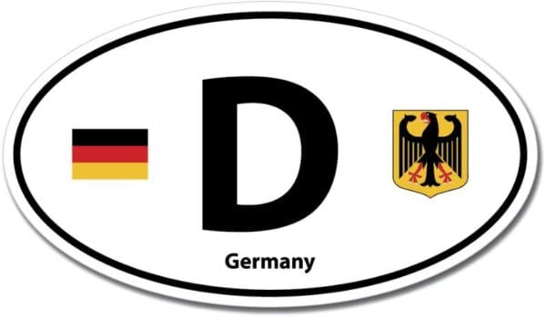 1-60 Germany D Euro Color Oval Black Wall Window Car Sticker