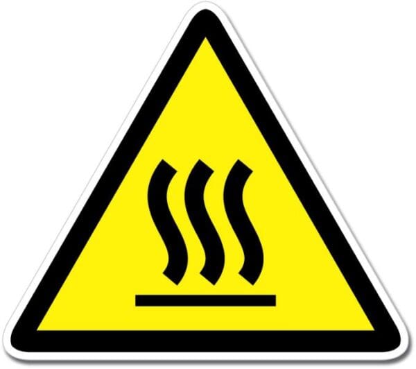 1-60 Hot Surface Warning Caution Triangle Sign Wall Vinyl Sticker