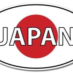 1-60 Japan Oval Euro Flag Wall Window Car Vinyl Sticker