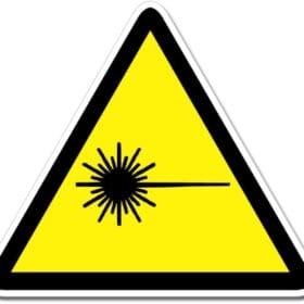 1-60 Laser Zone Warning Caution Triangle Sign Wall Vinyl Sticker
