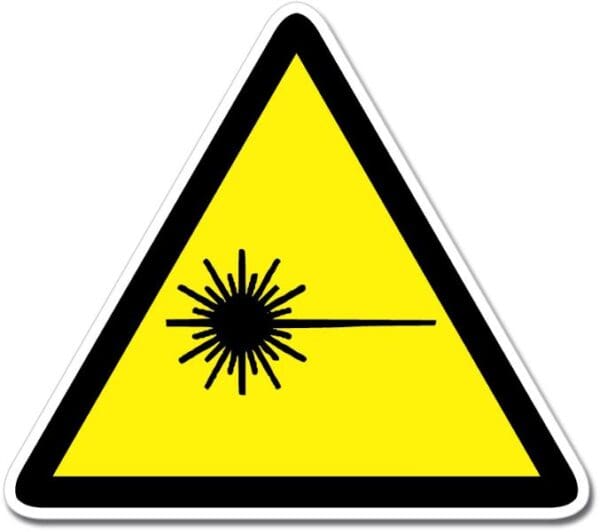 1-60 Laser Zone Warning Caution Triangle Sign Wall Vinyl Sticker