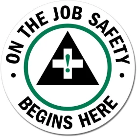 1-60 Safety Begins Here Round Sign Wall Window Car Vinyl Sticker