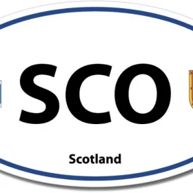 1-60 Scotland SCO Euro Color Oval Blue Wall Window Car Sticker