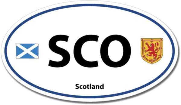 1-60 Scotland SCO Euro Color Oval Blue Wall Window Car Sticker