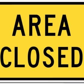 1-60 Street Area Closed Sign Wall Window Car Vinyl Sticker