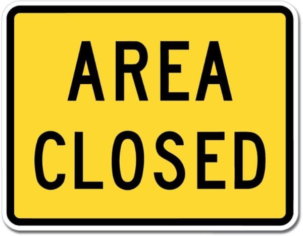 1-60 Street Area Closed Sign Wall Window Car Vinyl Sticker