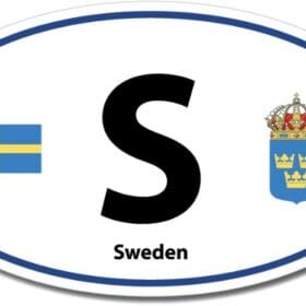 1-60 Sweden S Euro Color Oval Blue Wall Window Car Sticker