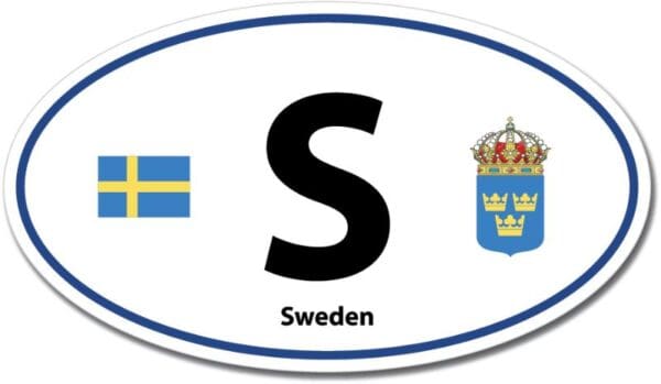 1-60 Sweden S Euro Color Oval Blue Wall Window Car Sticker