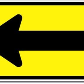 1 Arrow Left Black Yellow Wall Window Car Vinyl Sticker