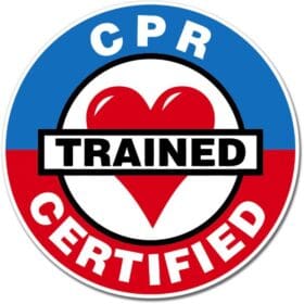1 CPR Trained and Certified Round Sign Wall Window Vinyl Sticker