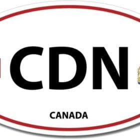 1 Canada CDN Euro Color Oval Red Wall Window Car Sticker