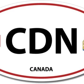 Canada CDN Euro Color Oval Red Wall Window Car Sticker