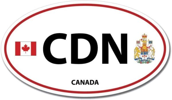 1 Canada CDN Euro Color Oval Red Wall Window Car Sticker