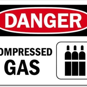 1 Danger Compressed Gas Canisters Sign Wall Window Vinyl Sticker