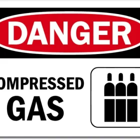 1 Danger Compressed Gas Canisters Sign Wall Window Vinyl Sticker