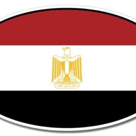 Egypt Oval Euro Flag Vinyl sticker