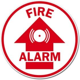 1 Fire Alarm Round Sign Wall Window Car Vinyl Sticker