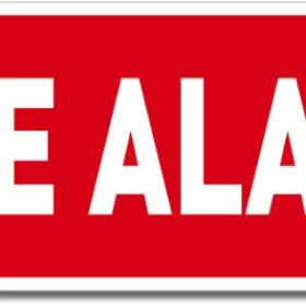 1 Fire Alarm Wide Red Sign Wall Window Car Vinyl Sticker
