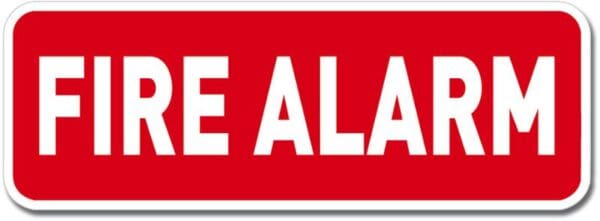 1 Fire Alarm Wide Red Sign Wall Window Car Vinyl Sticker