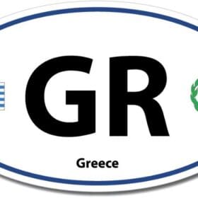 1 Greece GR Euro Color Oval Blue Wall Window Car Sticker