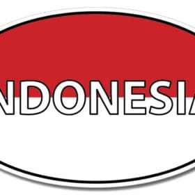 1 Indonesia Oval Euro Flag Wall Window Car Vinyl Sticker