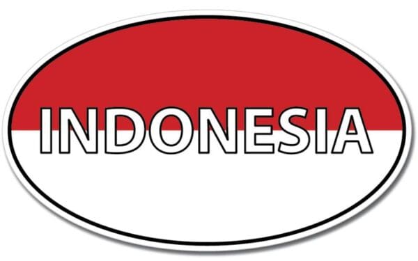 1 Indonesia Oval Euro Flag Wall Window Car Vinyl Sticker