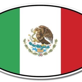 1 Mexico Oval Euro Flag Wall Window Car Vinyl Sticker