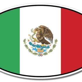 1 Mexico Oval Euro Flag Wall Window Car Vinyl Sticker