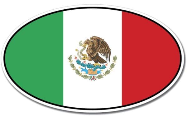 1 Mexico Oval Euro Flag Wall Window Car Vinyl Sticker