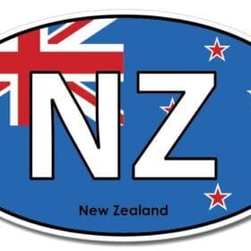 1 New Zealand Oval Euro Flag Wall Window Car Vinyl Sticker