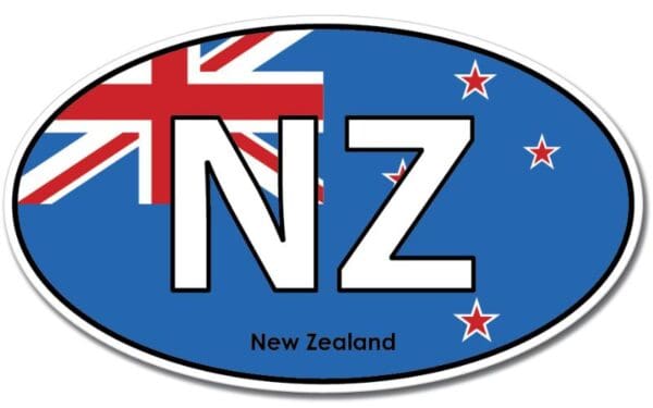 1 New Zealand Oval Euro Flag Wall Window Car Vinyl Sticker