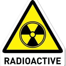 1 Radioactive Warning Caution Triangle Titled Sign Vinyl Sticker