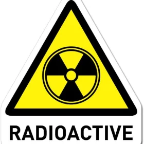 1 Radioactive Warning Caution Triangle Titled Sign Vinyl Sticker
