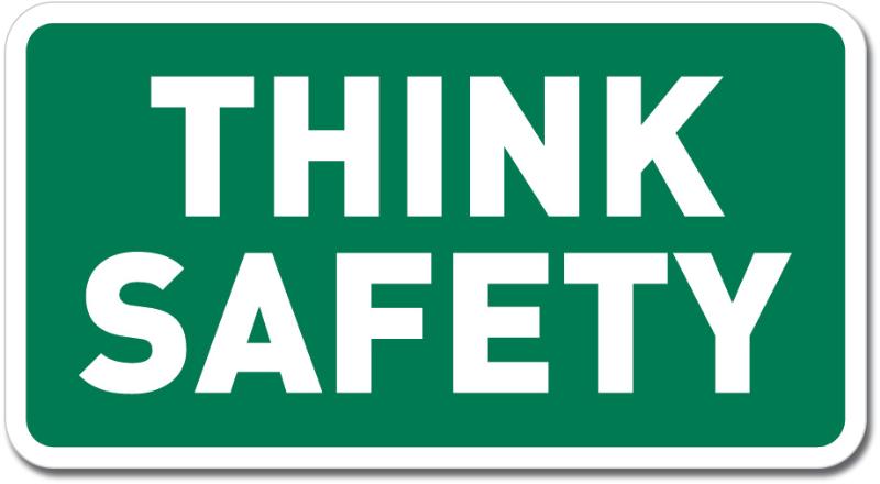 Safety Think Sign Vinyl Sticker - AG Design