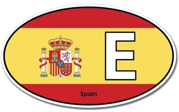 1 Spain Oval Euro Flag Wall Window Car Vinyl Sticker