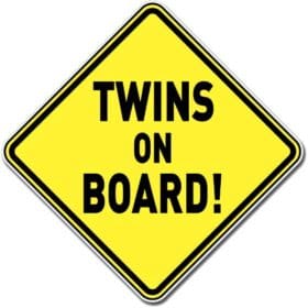 2-20 Baby Twins On Board Sign Wall Window Car Vinyl Sticker