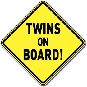 2-20 Baby Twins On Board Sign Wall Window Car Vinyl Sticker