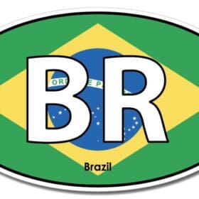 2-20 Brazil Oval Euro Flag Wall Window Car Vinyl Sticker