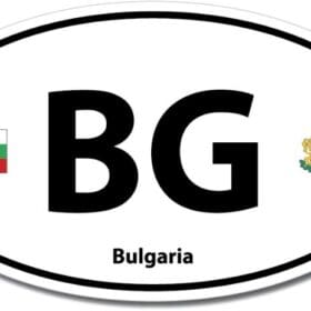 2-20 Bulgaria BG Euro Color Oval Black Wall Window Car Sticker