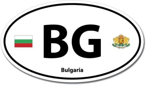 2-20 Bulgaria BG Euro Color Oval Black Wall Window Car Sticker