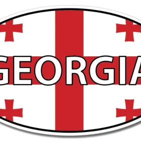 2-20 Georgia Oval Euro Flag Wall Window Car Vinyl Sticker
