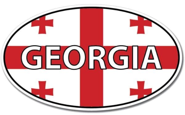 2-20 Georgia Oval Euro Flag Wall Window Car Vinyl Sticker