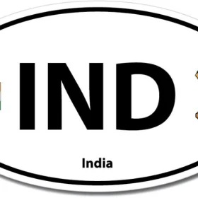 2-20 India IND Euro Color Oval Black Wall Window Car Sticker