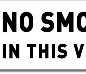 2-20 No Smoking In This Vehicle Sign Wall Window Car Vinyl Sticker