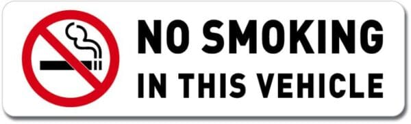 2-20 No Smoking In This Vehicle Sign Wall Window Car Vinyl Sticker