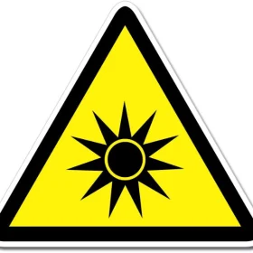 2-20 Optical Radiation Warning Caution Triangle Sign Vinyl Sticker