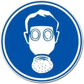 2-20 Protective Breathing Mask Required Caution Sign Vinyl Sticker