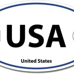 2-20 United States USA Euro Color Oval Blue Wall Window Car Sticker