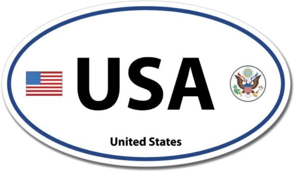 2-20 United States USA Euro Color Oval Blue Wall Window Car Sticker